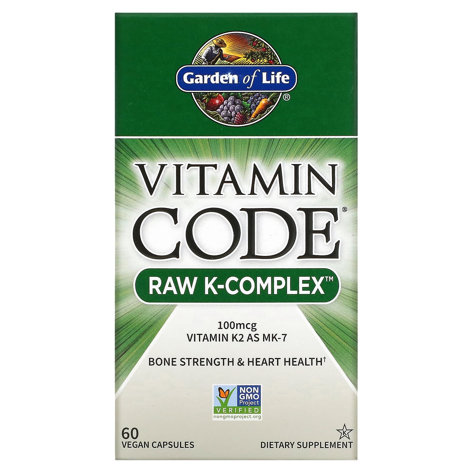 Garden of Life, Vitamin Code K Complex, 60 Vegan Capsules UPC 658010116510 | HiLife Vitamins